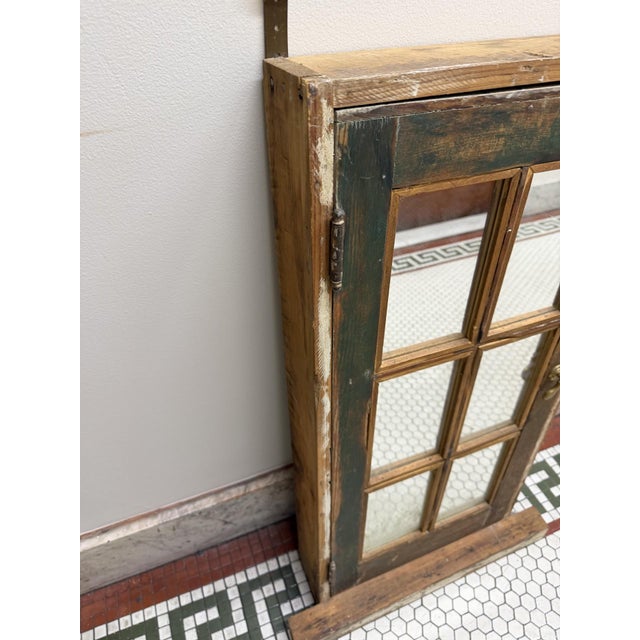 Vintage 6-Pane Reclaimed Window Mirror With Original Hardware For Sale In Boston - Image 6 of 11