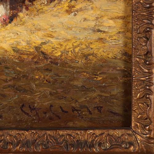 Charles Clair, The Sheepfold, 19th-20th Century, Oil Painting, Framed For Sale - Image 6 of 12