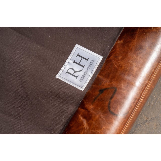 Full Grain Leather Leather Club Chair and Ottoman in Brown by Rh For Sale - Image 10 of 14