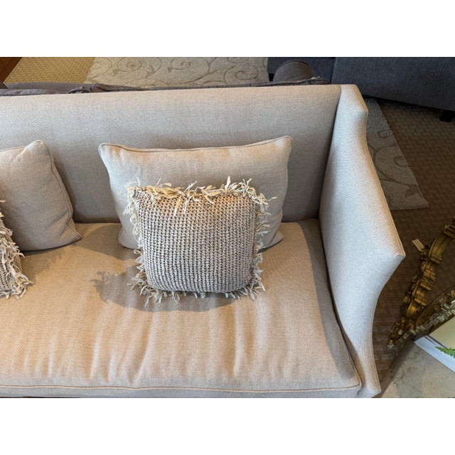 Sand Dennis & Leen Gainsborough Sofa With Interlocking X-Stretcher Base For Sale - Image 8 of 11