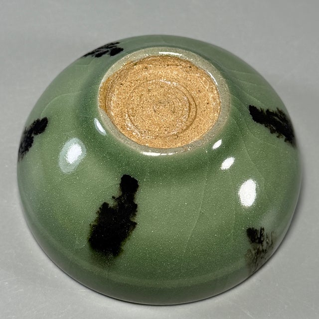 19th Century Antique Chinese Longquan Celadon Bowl With Splashed Dark Spots For Sale - Image 5 of 5