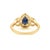 Classic Pear Cut Sapphire & Diamond Engagement Ring Size 5.5 in 14k Solid Gold For Sale - Image 10 of 17