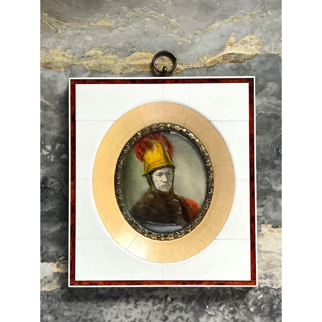 Vintage Hand-Painted Portrait Miniature For Sale - Image 15 of 17