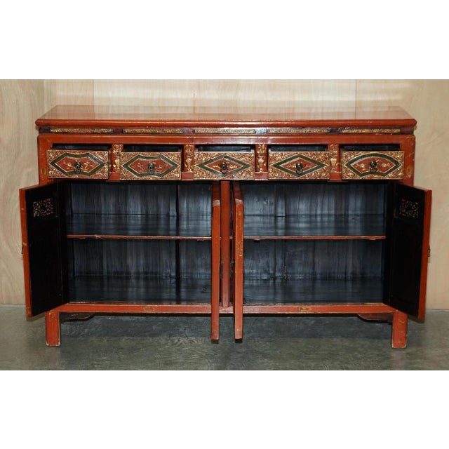 Vintage Chinese Lacquered Sideboard For Sale - Image 16 of 18