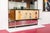Wood Mid Century Mirrored Bar Cabinet Credenza With Asian Motif, Made in Italy For Sale - Image 7 of 15