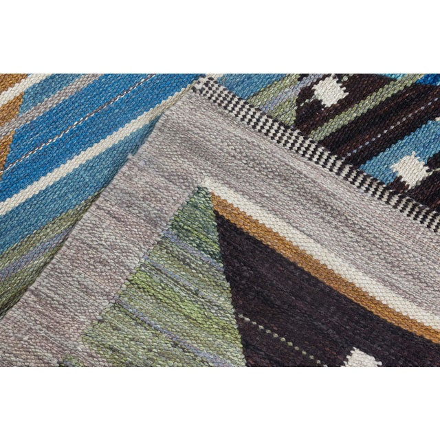 Textile Modern Swedish Design Flat Weave Wool Rug by Doris Leslie Blau For Sale - Image 7 of 7