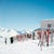 Mountain Top by Toni Frissell Skis stacked up at a mountain top terrace, Klosters, Switzerland, 1951. (Photo by Toni...