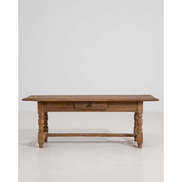 Wood French Provincial Oak Coffee Table with Drawer, Circa 1970 For Sale - Image 7 of 14