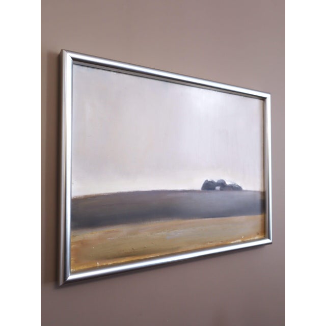 Mid-Century Modern Mid-Century Modern 'Distant Trees' Vintage Original Swedish Abstract Landscape Oil Painting, Framed For Sale - Image 3 of 13