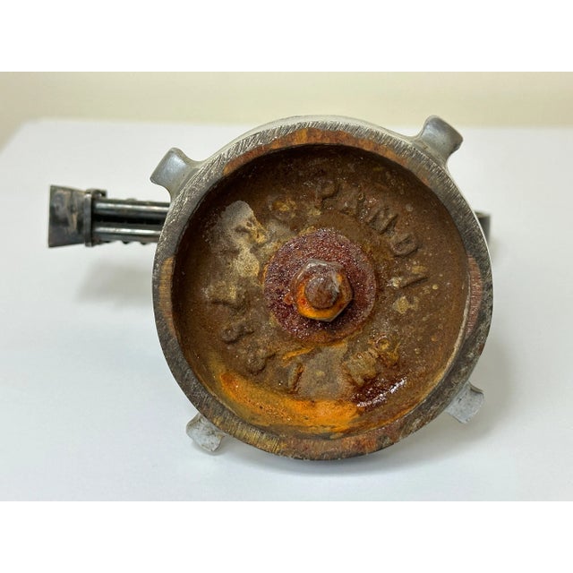 Early 20th Century Small Art Deco Movie Director Reel Camera Classic Car Mascot Sculpture With Verdigris For Sale - Image 10 of 13