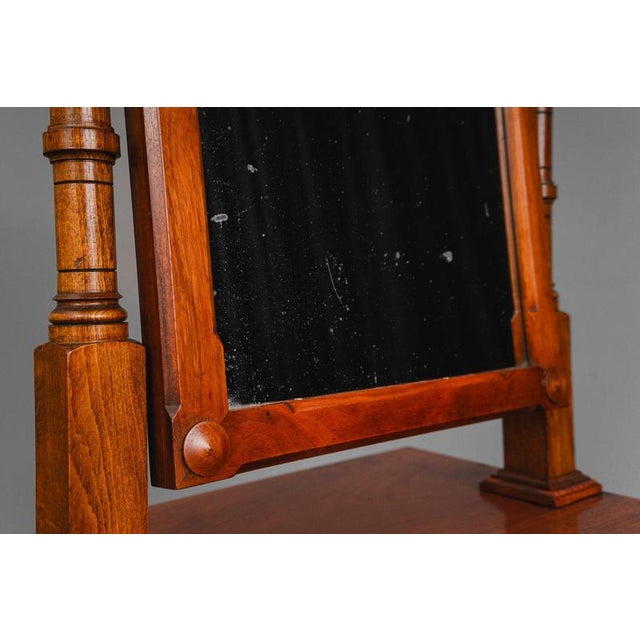 Gründerzeit Shaving Mirror in Walnut, Late 19th Century For Sale - Image 10 of 18