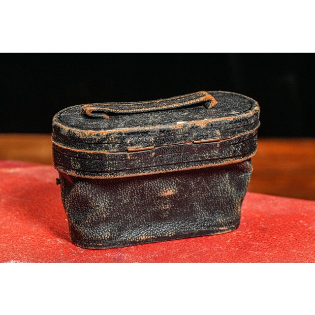 Fantastic Lively Mother of Pearl Duval Paris Antique French Opera Glasses With Leather Case Home Decor Prop For Sale - Image 12 of 12