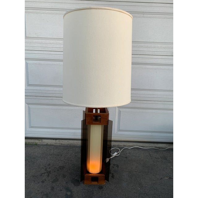 Plastic Tall Mid Century Lamp With Acrylic Fins For Sale - Image 7 of 13