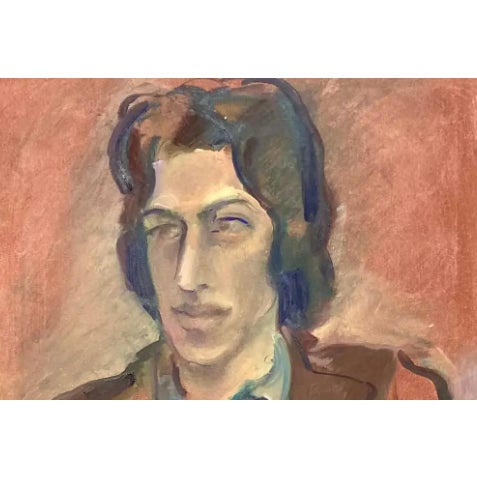 Midcentury Expressionist Portrait Signed Regone For Sale - Image 12 of 12