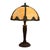 1920s Arts & Crafts Era Bradley & Hubbard Style 6-Panel Slag Glass Lamp For Sale - Image 11 of 14