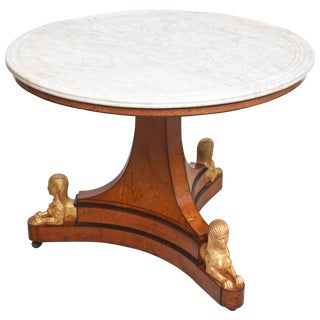 Charles X Center Table With Sphinx, Provenance Sothebys C. 1830 For Sale