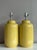 Mid-Century Modern Vintage Boho Glazed Ceramic Yellow Lamps - A Pair For Sale - Image 3 of 6