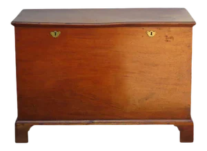 18th Century Blanket Chest Lift Top Bracket Foot Double Lock Small