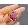 Bochic "Orient" Red Ruby & Multi Color Sapphires Ring Set In 18K Gold & Silver For Sale - Image 16 of 18