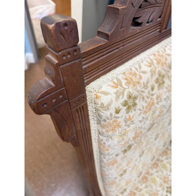 Late 19th Century Antique Platform Eastlake Rocker Seat Plush Cushion For Sale - Image 5 of 5