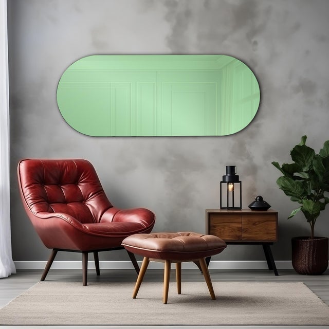 Balducci Oval Emerald Green Mirror Short For Sale - Image 9 of 10