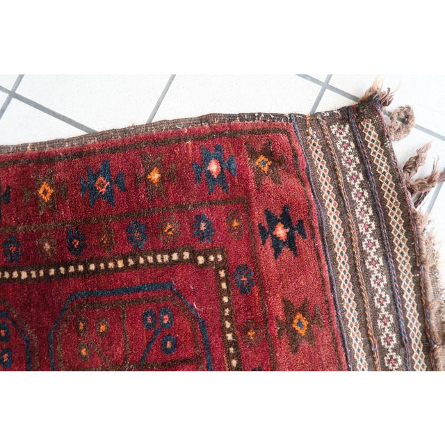 1950s, Handmade Vintage Afghan Baluch Rug 2' X 3.5' For Sale - Image 9 of 13