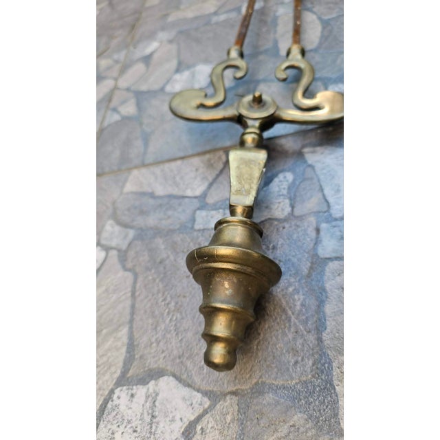 Art Nouveau Brass Tongs for the Fireplace, Stove, 1890s For Sale - Image 3 of 6