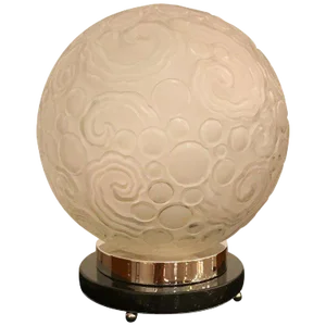 French Art Deco Table Lamp by Sabino With Geometric Motif