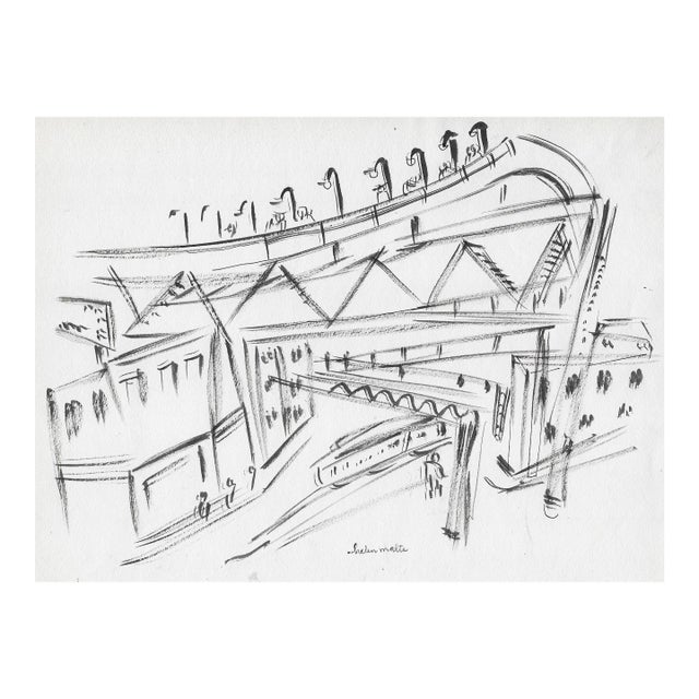 1930s Helen Malta New York Cityscape Painting For Sale