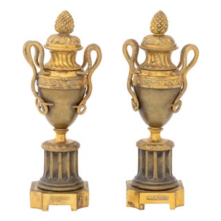 Louis XVI Style Ormolu Bronze Cassolettes, Pair For Sale