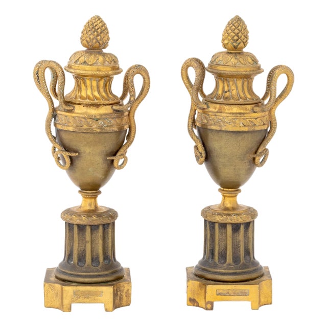 Louis XVI Style Ormolu Bronze Cassolettes, Pair For Sale