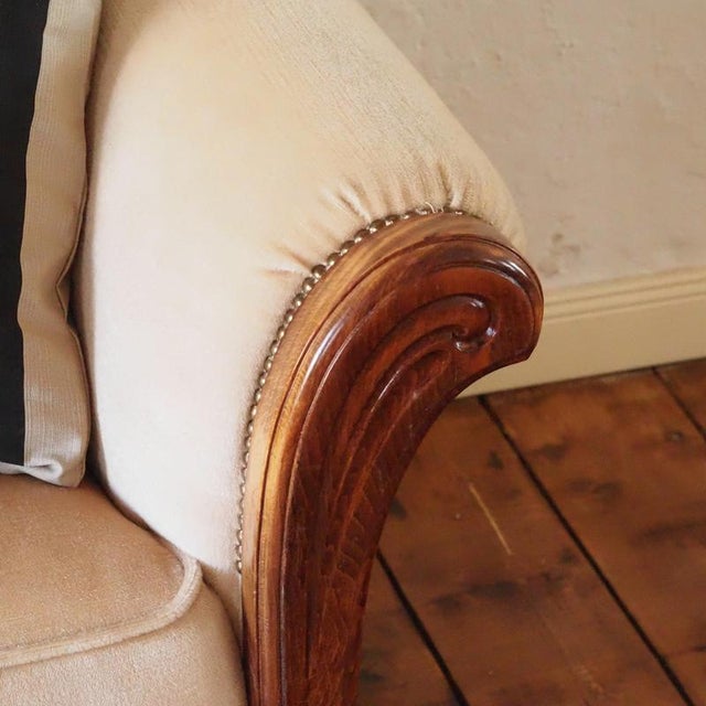 Art Deco Two-Seater Sofa with Curved Armrests, 1930 For Sale - Image 4 of 15