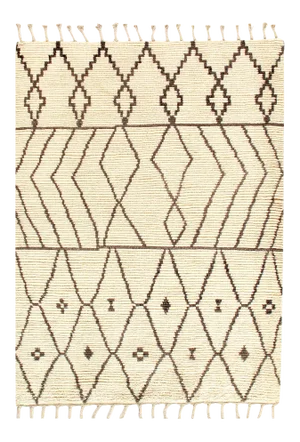 Ivory Fine Hand Knotted Moroccon 5'5'' X 7'3''
