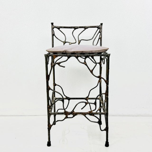 1980s Wrought Iron Vanity Stool For Sale In Dallas - Image 6 of 15