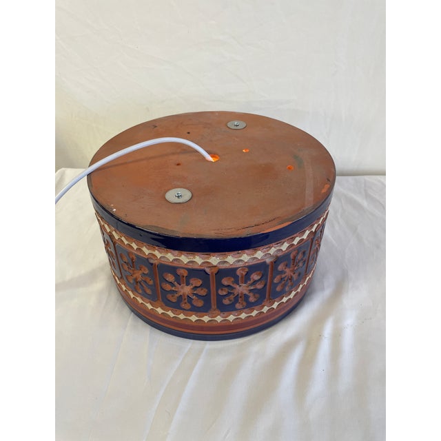 1980s Beaumont & Martha Mood Flush Mount Ceramic Light Fixture For Sale - Image 4 of 6