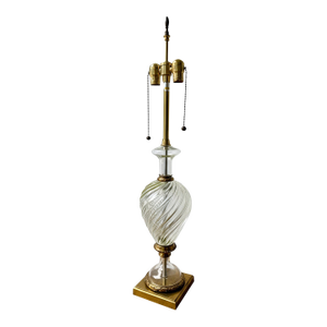 Vintage Marbro Venetian Murano Swirl Glass Table Lamp