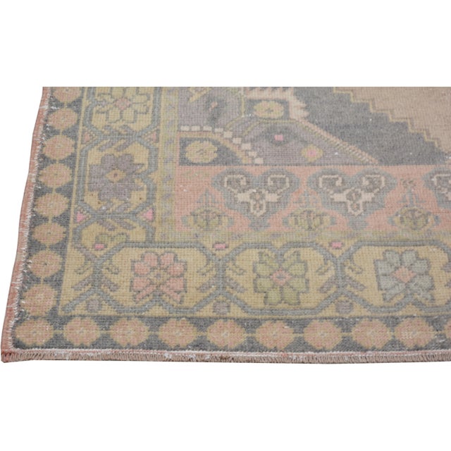 1970s 1970s Vintage Turkish Anatolian Hand Knotted Rug With Soft Texture,4'2"X9' For Sale - Image 5 of 7