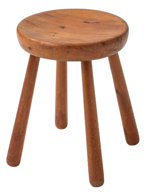 Antique Wooden Stool, France, 1960s