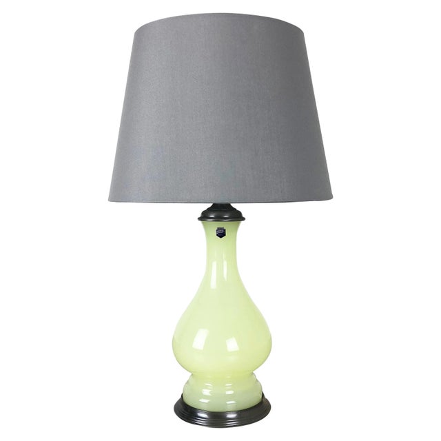 Opaline Murano Glass Lime Table Light from Cenedese, 1960s For Sale - Image 14 of 14