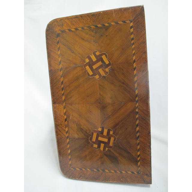 Antique Marquetry Inlaid Wood Miniature Footed Jewelry Box Vanity Chest For Sale - Image 13 of 18