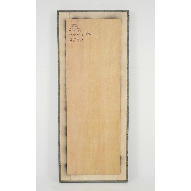 Handcrafted Verdigris Copper Gutter Wall Mirror 29 X 71 In. For Sale - Image 9 of 11