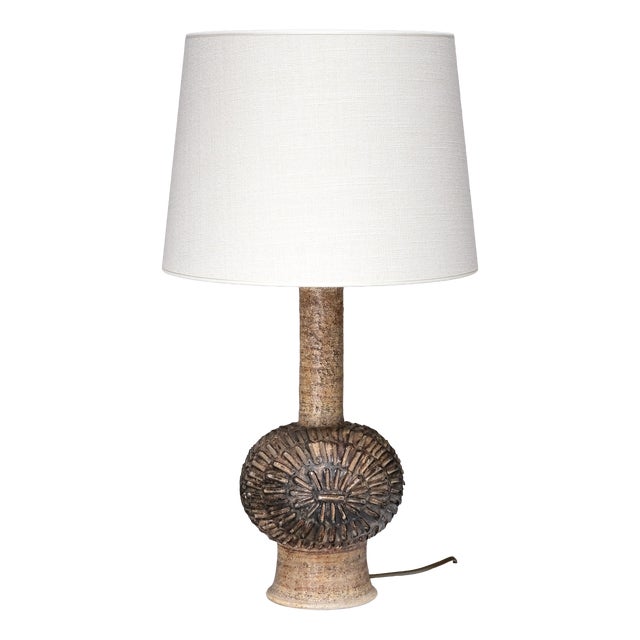 Sculptural Stoneware Table Lamp by Jette Hellerøe for Axella Keramik, Denmark, 1960s For Sale
