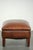 Cognac Cowhide Leather Ottoman with Decorative Nails For Sale - Image 3 of 10