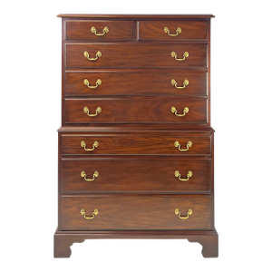 Vintage Henkel Harris Virginia Galleries Mahogany Chippendale Style Chest-on-Chest