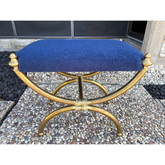 Italian Modern Brass Bench For Sale In Houston - Image 6 of 11