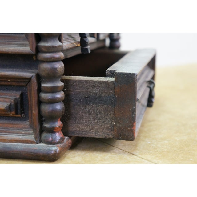 Vintage Oak Geometric Brutalist Jewelry Trinket Keepsake Chest Box 12" For Sale - Image 13 of 17