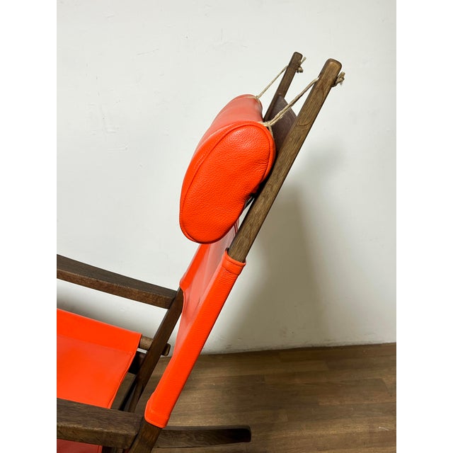 C. 1960s Hans Wegner Keyhole Rocker for Getama, Denmark in Oak and Leather For Sale In Boston - Image 6 of 12