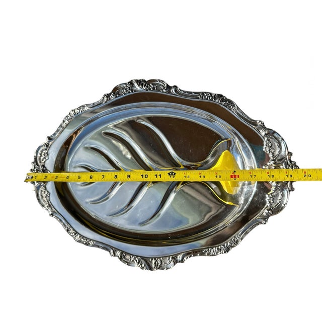 Metal 1940s Baroque Wallace Silver-Plate Serving Meat Platter For Sale - Image 7 of 10