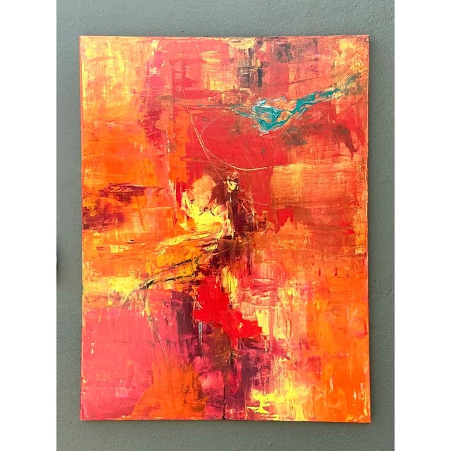 Vintage Abstract Expressionist Oil Painting on Canvas For Sale - Image 11 of 12