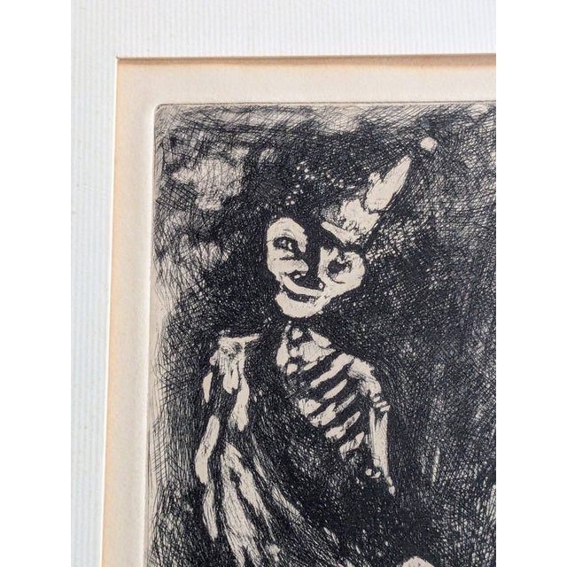 Black Marc Chagall, Death and the Woodcutter, 1952, Engraving, Framed For Sale - Image 8 of 12